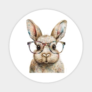 Cute Bunny With Glasses Magnet